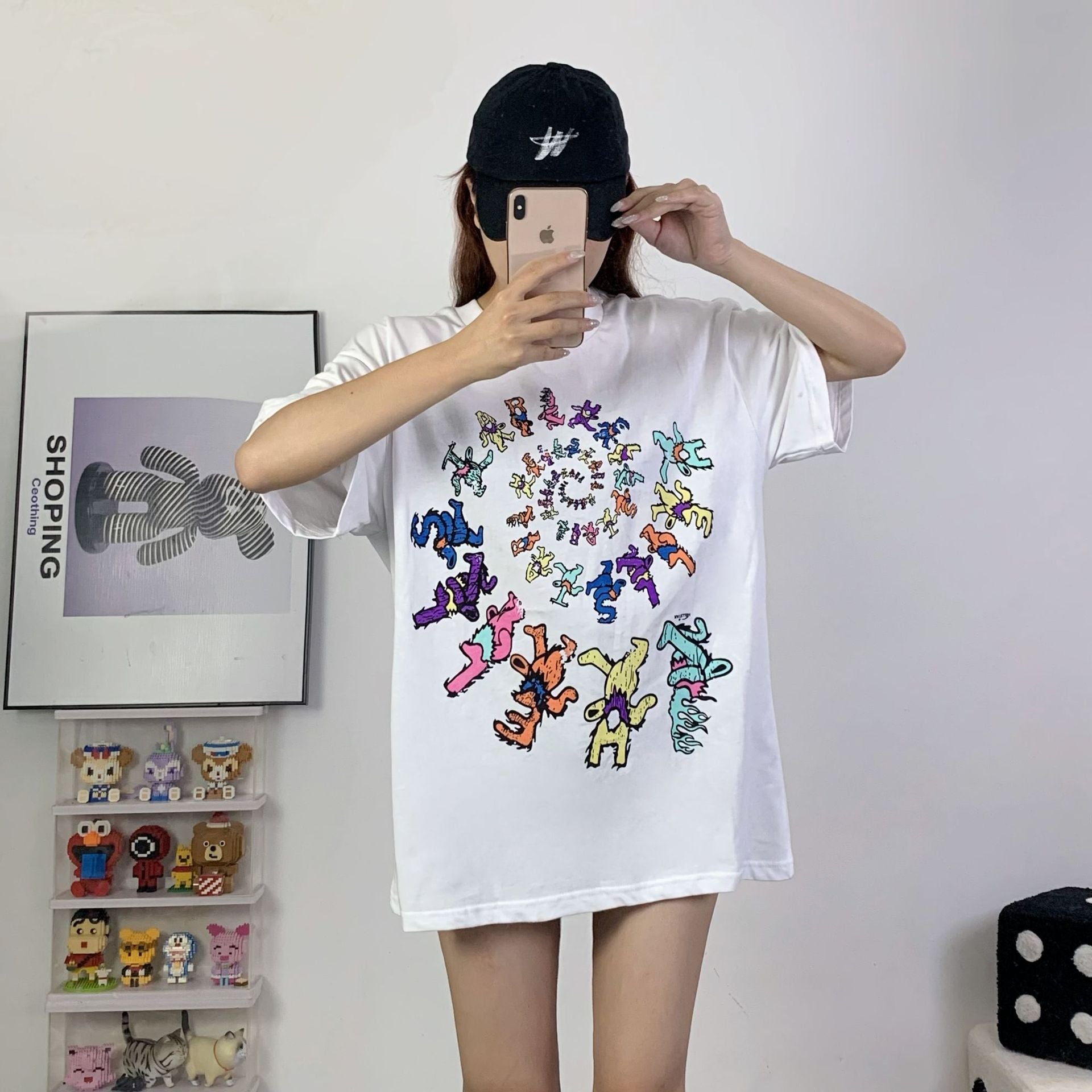 Hellstar T-shirt Color Spiral Print Casual Loose