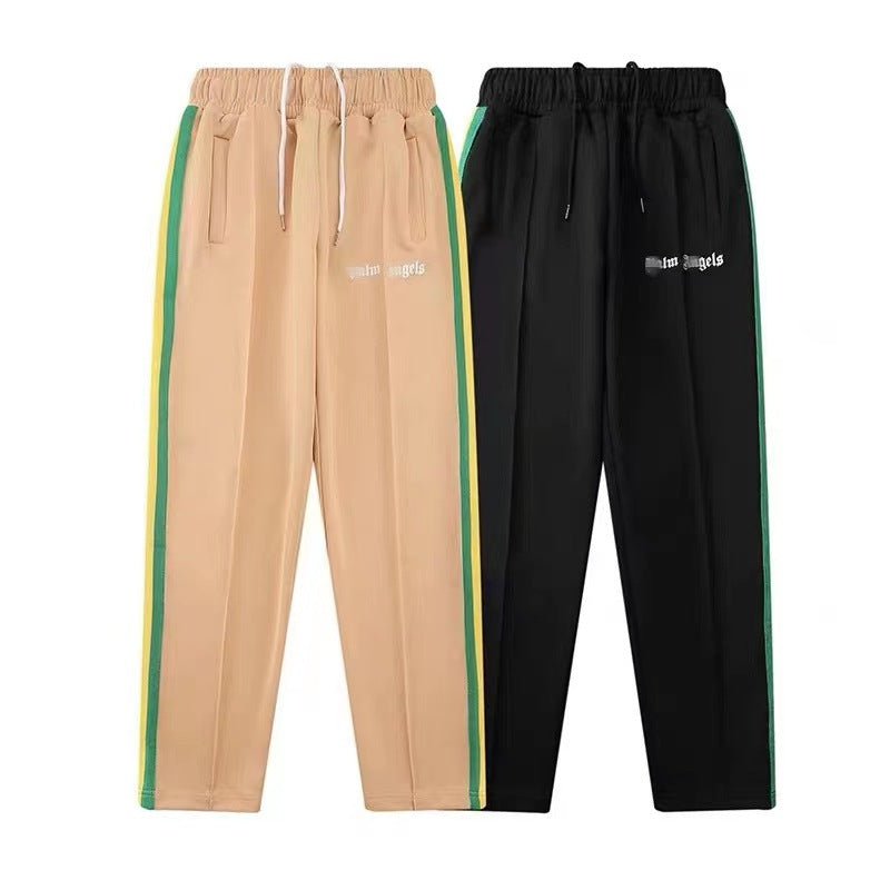 Palm Angle Pants Palm Angels Rainbow Striped Pants Men's and Women's Casual Trousers Loose Ins